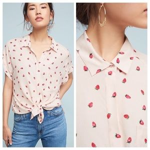 Anthropologie Rails Strawberry Button Shirt Medium